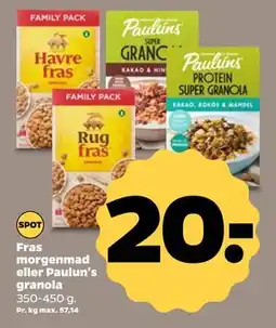 Netto Fras morgenmad eller Paulun's granola tilbud