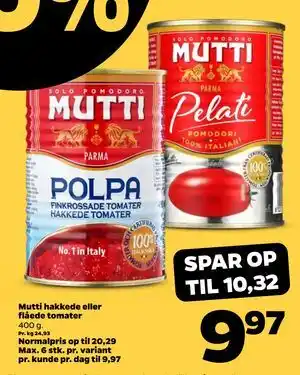 Netto Mutti hakkede eller flåede tomater tilbud