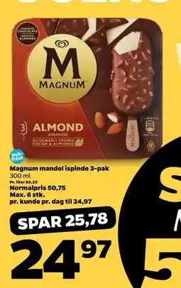 Netto Magnum mandel ispinde 3-pak tilbud