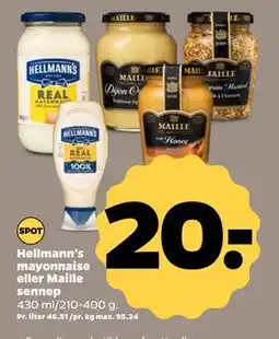 Netto Hellmann's mayonnaise eller Maille sennep tilbud