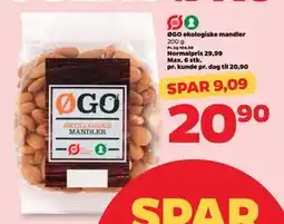 Netto ØGO økologiske mandler tilbud