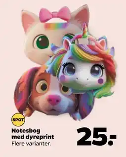 Netto Notesbog med dyreprint tilbud