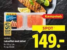 Lidl Laksefilet med skind tilbud