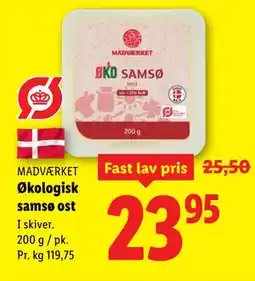 Lidl Økologisk samsø ost tilbud