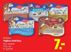 Lidl Yoghurt med knas tilbud