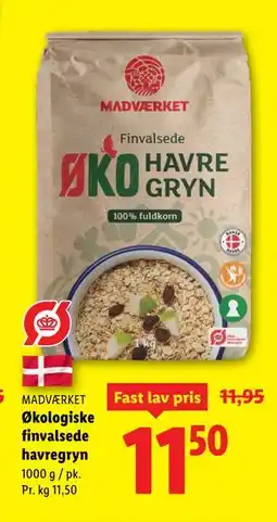 Lidl Økologiske finvalsede havregryn tilbud