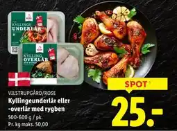 Lidl Kyllingeunderlår eller -overlår med rygben tilbud
