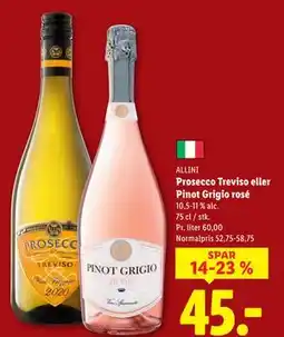 Lidl Prosecco Treviso eller Pinot Grigio rosé tilbud