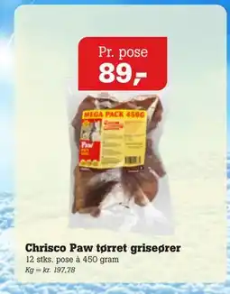 Poetzsch Padborg Chrisco Paw tørret griseører tilbud