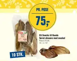 Otto Duborg Cit Snacks til Hunde. Tørret okseøre med muskel tilbud