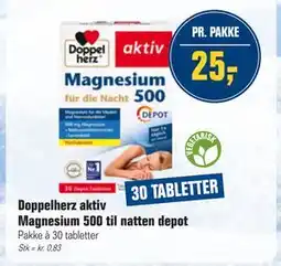 Otto Duborg Doppelherz aktiv Magnesium 500 til natten depot tilbud