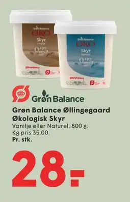 SPAR Grøn Balance Øllingegaard Økologisk Skyr tilbud