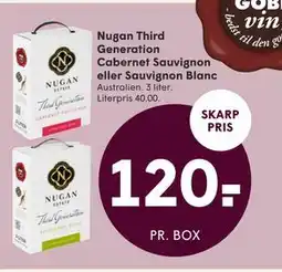 SPAR Nugan Third Generation Cabernet Sauvignon eller Sauvignon Blanc tilbud