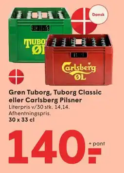 SPAR Grøn Tuborg, Tuborg Classic eller Carlsberg Pilsner tilbud