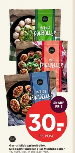 SPAR Gestus Middagskødboller, Middagsfrikadeller eller Minifrikadeller tilbud
