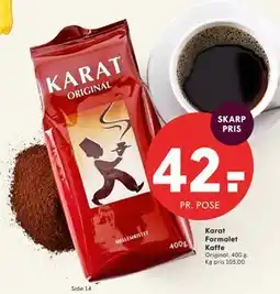 SPAR Karat Formalet Kaffe tilbud