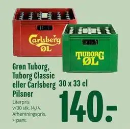 Min Købmand Grøn Tuborg, Tuborg Classic eller Carlsberg Pilsner tilbud