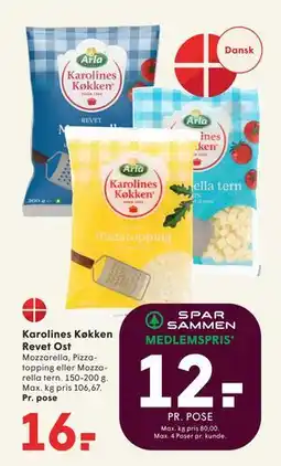 SPAR Karolines Køkken Revet Ost tilbud
