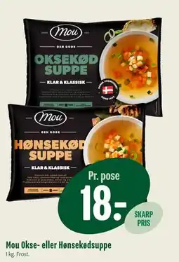 Min Købmand Mou Okse- eller Hønsekødsuppe tilbud