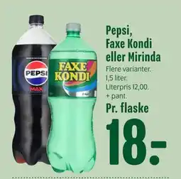 Min Købmand Pepsi, Faxe Kondi eller Mirinda tilbud