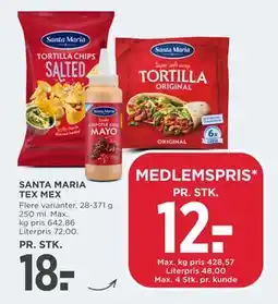 MENY SANTA MARIA TEX MEX tilbud