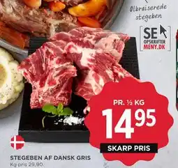 MENY STEGEBEN AF DANSK GRIS tilbud