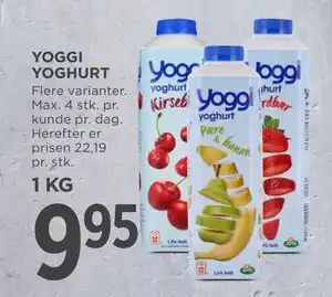 MENY YOGGI YOGHURT tilbud
