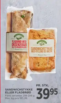 MENY SANDWICHSTYKKE ELLER FLADBRØD tilbud