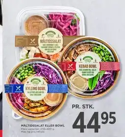 MENY MÅLTIDSSALAT ELLER BOWL tilbud