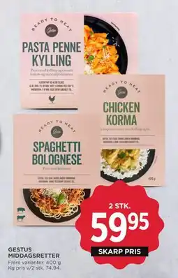 MENY GESTUS MIDDAGSRETTER tilbud