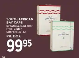 MENY SOUTH AFRICAN BAY CAPE tilbud