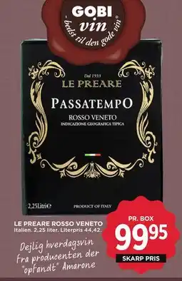 MENY LE PREARE ROSSO VENETO tilbud