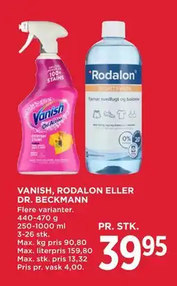 MENY VANISH, RODALON ELLER DR. BECKMANN tilbud