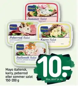 REMA 1000 Mayo italiensk, karry, peberrod eller sommer salat 150-200 g tilbud