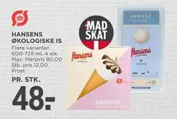 MENY HANSENS ØKOLOGISKE IS tilbud