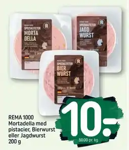 REMA 1000 REMA 1000 Mortadella med pistacier, Bierwurst eller Jagdwurst 200 g tilbud