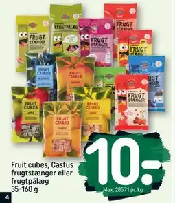 REMA 1000 Fruit cubes, Castus frugtstænger eller frugtpålæg 35-160 g tilbud