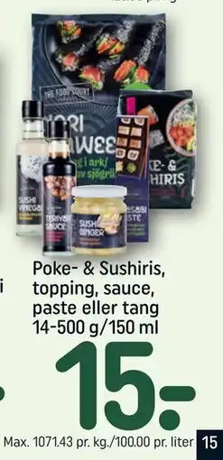 REMA 1000 Poke- & Sushiris, topping, sauce, paste eller tang 14-500 g/150 ml tilbud