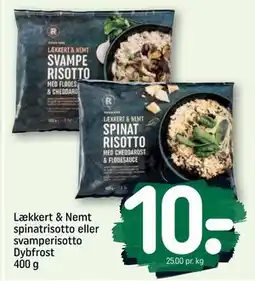 REMA 1000 Lækkert & Nemt spinatrisotto eller svamperisotto Dybfrost 400 g tilbud