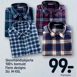 REMA 1000 Skovmandsskjorte 100% bomuld Flere designs Str. M-XXL tilbud