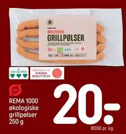REMA 1000 REMA 1000 økologiske grillpølser 250 g tilbud