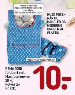 REMA 1000 REMA 1000 foldbart net Max. bæreevne 20 kg Polyester Pr. stk tilbud