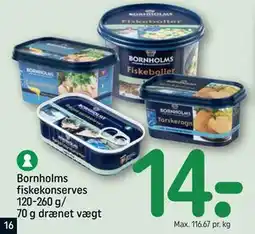 REMA 1000 Bornholms fiskekonserves 120-260 g/ 70 g drænet vægt tilbud