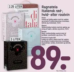 REMA 1000 Ragnatela Italiensk rød-, hvid- eller rosévin tilbud