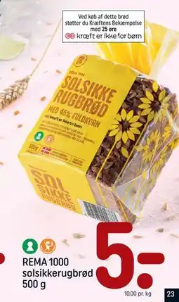 REMA 1000 REMA 1000 solsikkerugbrød 500 g tilbud