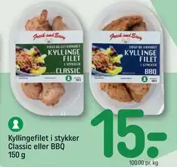 REMA 1000 Kyllingefilet i stykker Classic eller BBQ 150 g tilbud