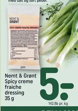 REMA 1000 Nemt & Grønt Spicy creme fraiche dressing 35 g tilbud