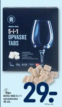 REMA 1000 REMA 1000 5-i-1 opvasketabs 40 stk tilbud