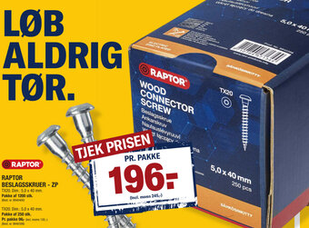 Stark Raptor Beslagsskruer Zp tilbud