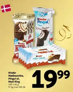 Løvbjerg Kinder Mælkesnitte, Pingui el. Maxi King tilbud